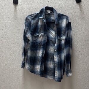 Old Navy Blue and White Checkered Shirt
